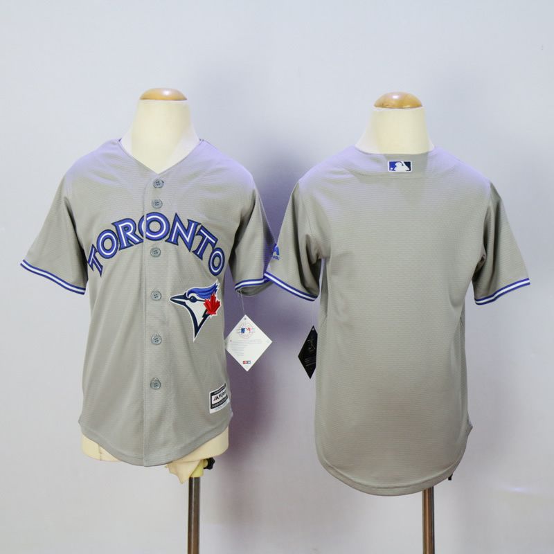 Youth Toronto Blue Jays Blank Grey MLB Jerseys->youth mlb jersey->Youth Jersey